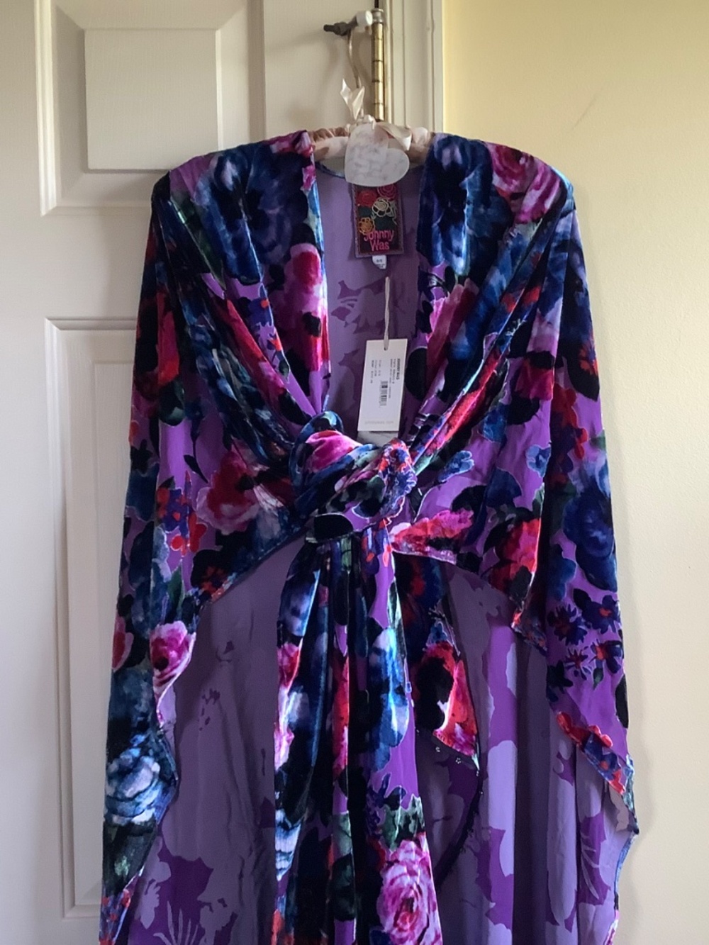 Johnny Was Burnout Velvet And Silk Shawl Phantasma OS - Picture 5 of 16